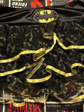 Black and Yellow Batman Print Tulle Skirt